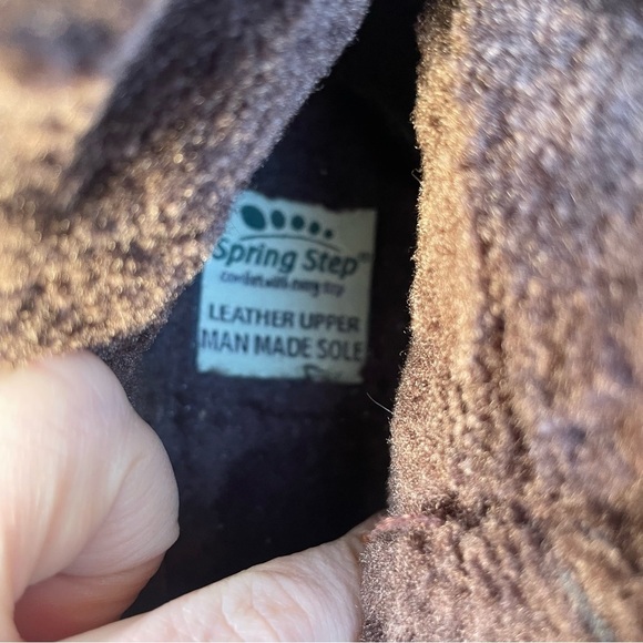 SPRING STEP Women’s Brown Leather Mid Calf Faux Fur Lined Boot Size 38 - Picture 10 of 11
